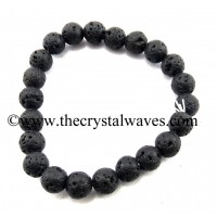 Lava Stone Round Beads Bracelet